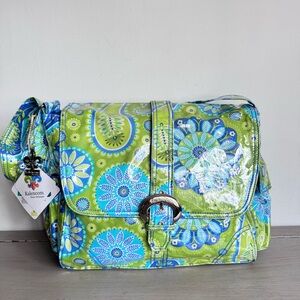 Kalencom New Orleans Paisley Diaper Bag NEW Laminated Fabric Tote Blue‎ Green